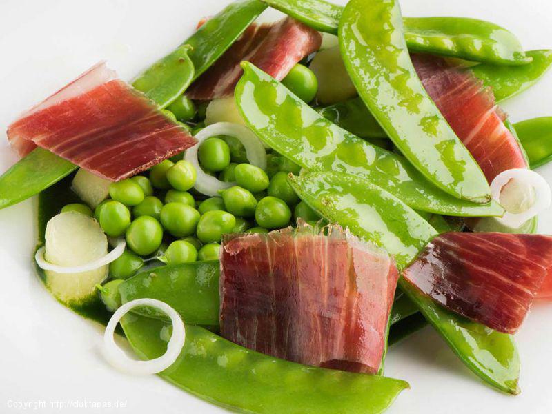 Zuckerschoten mit Serrano